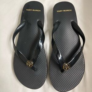 Tory Burch flip flop sandals black size 8